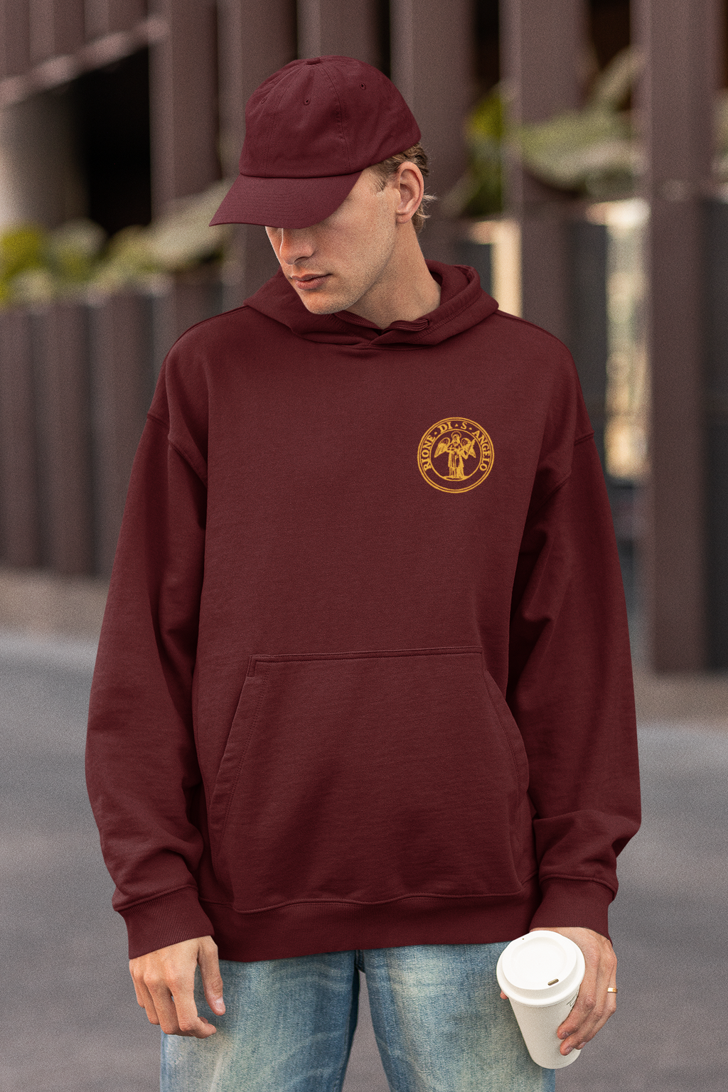 Felpa con cappuccio Rione Sant'Angelo (XI) rossa