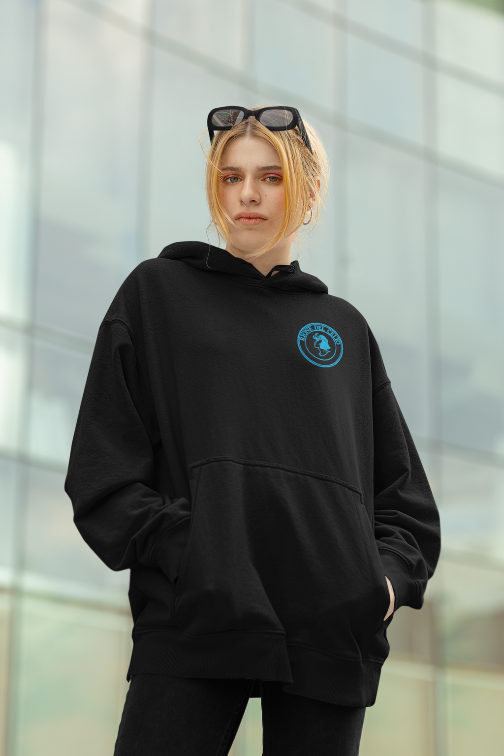 Felpa con cappuccio Rione Celio (XIX) nera